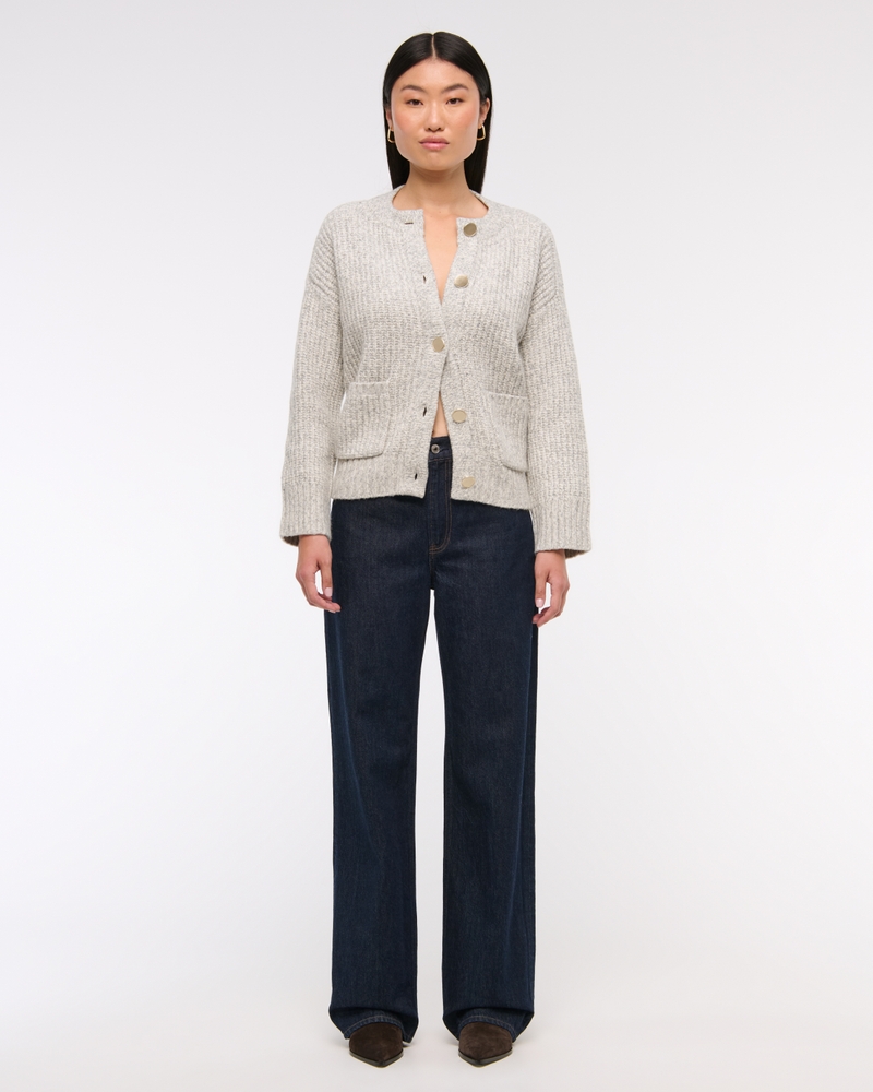 Relaxed Hardware Crew Cardigan