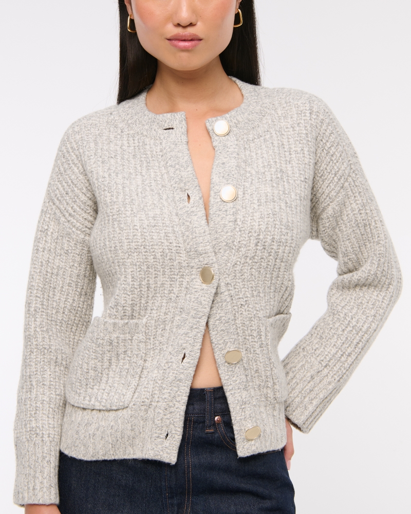 Relaxed Hardware Crew Cardigan