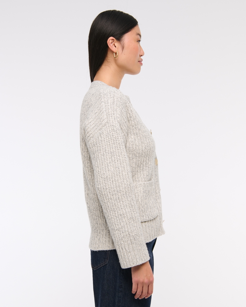 Relaxed Hardware Crew Cardigan