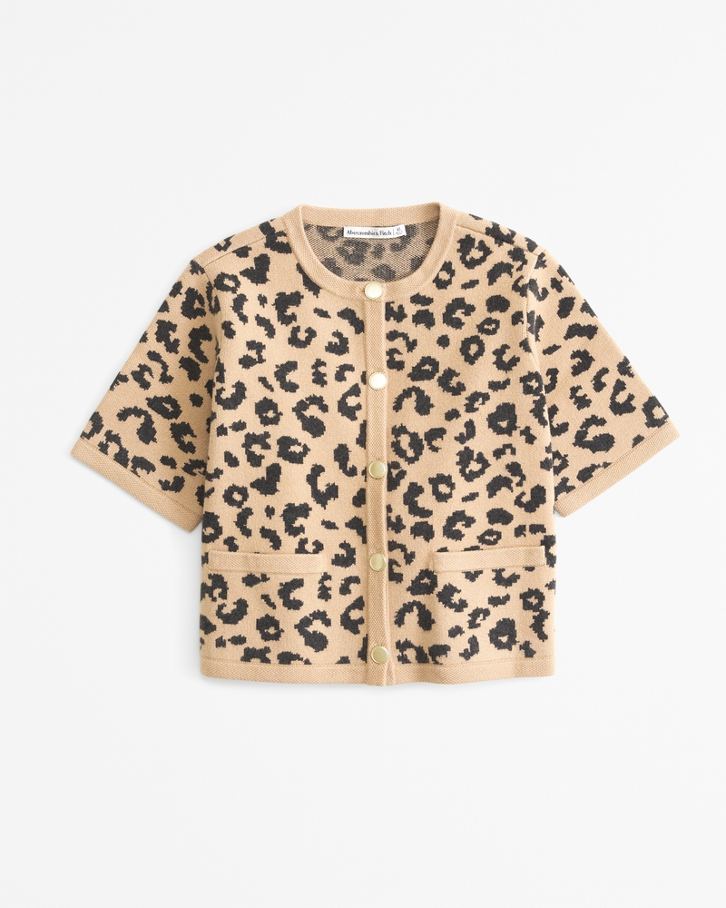 Abercrombie leopard cardigan clearance