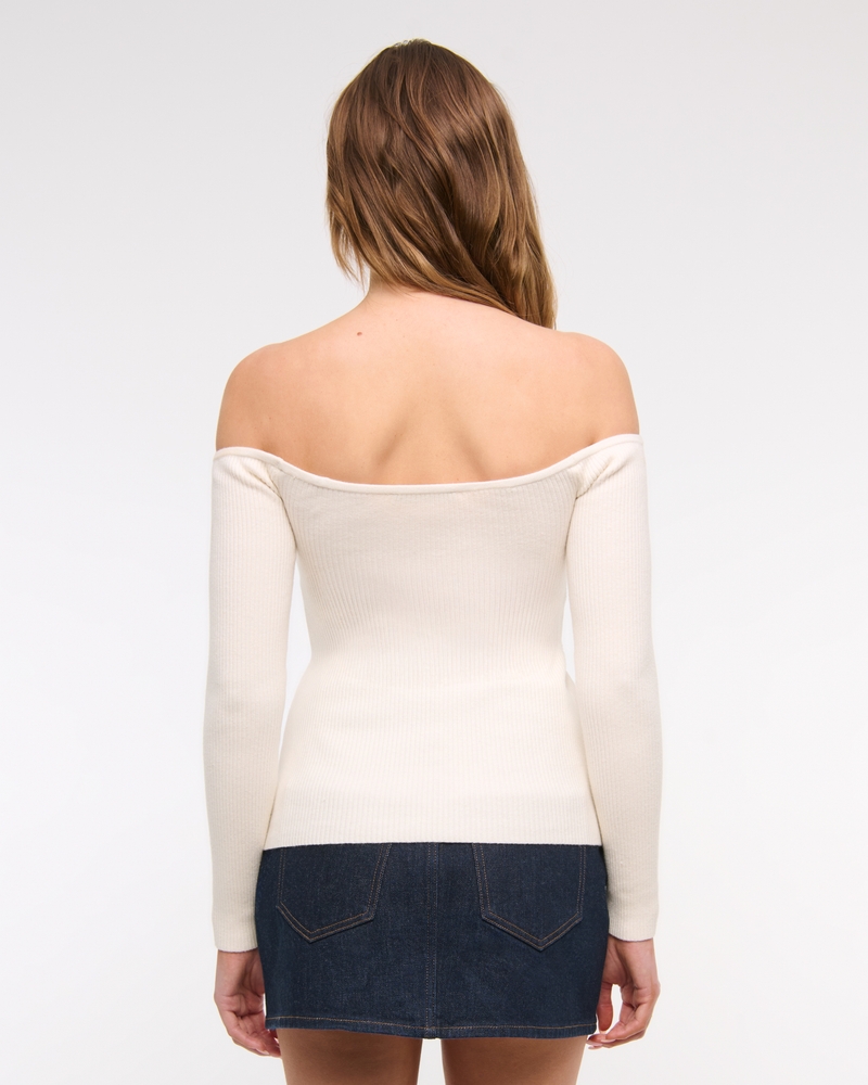 Off-The-Shoulder Twist Sweater Top