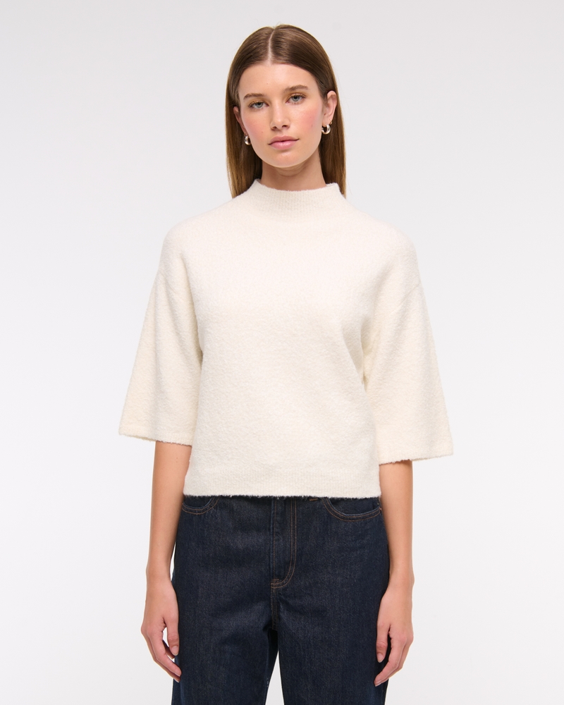 Boucle Mockneck Sweater Tee