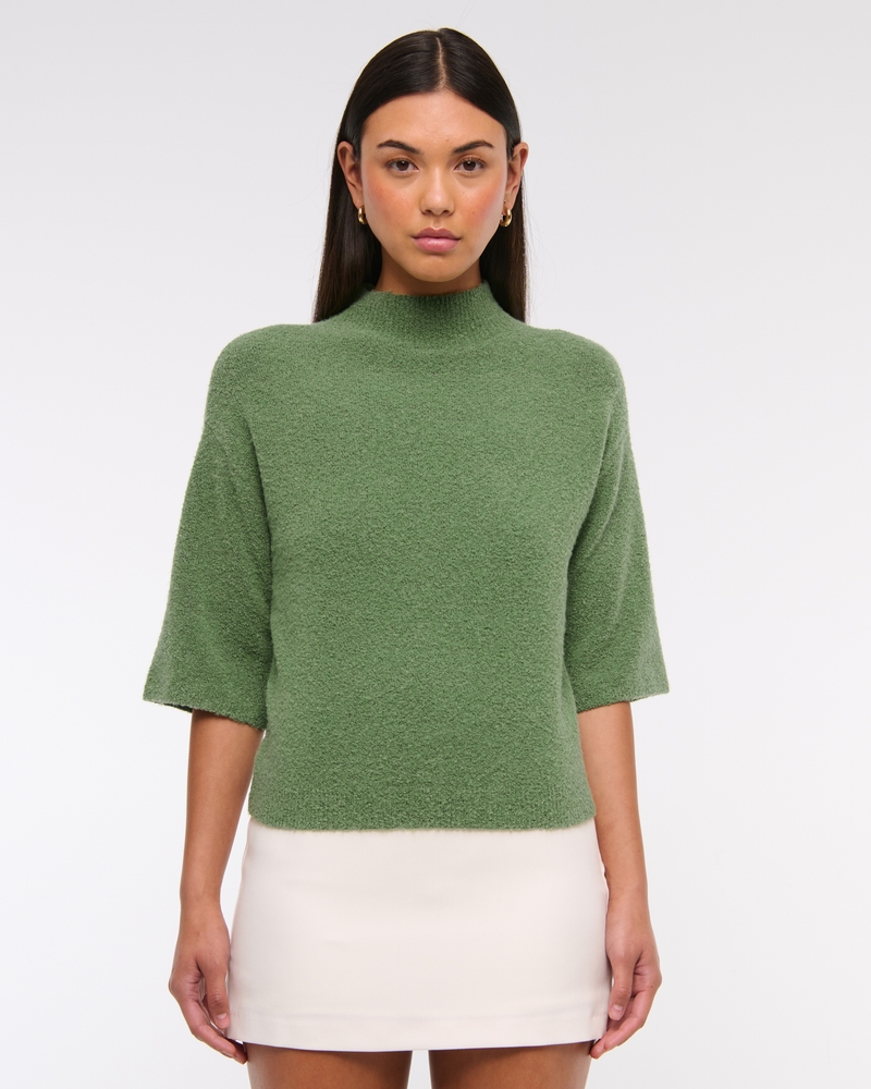 Boucle Mockneck Sweater Tee