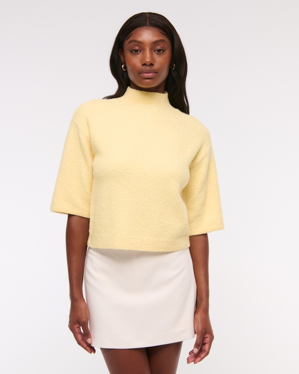 Women's Boucle Mockneck Sweater Tee | Women's Tops | Abercrombie.com