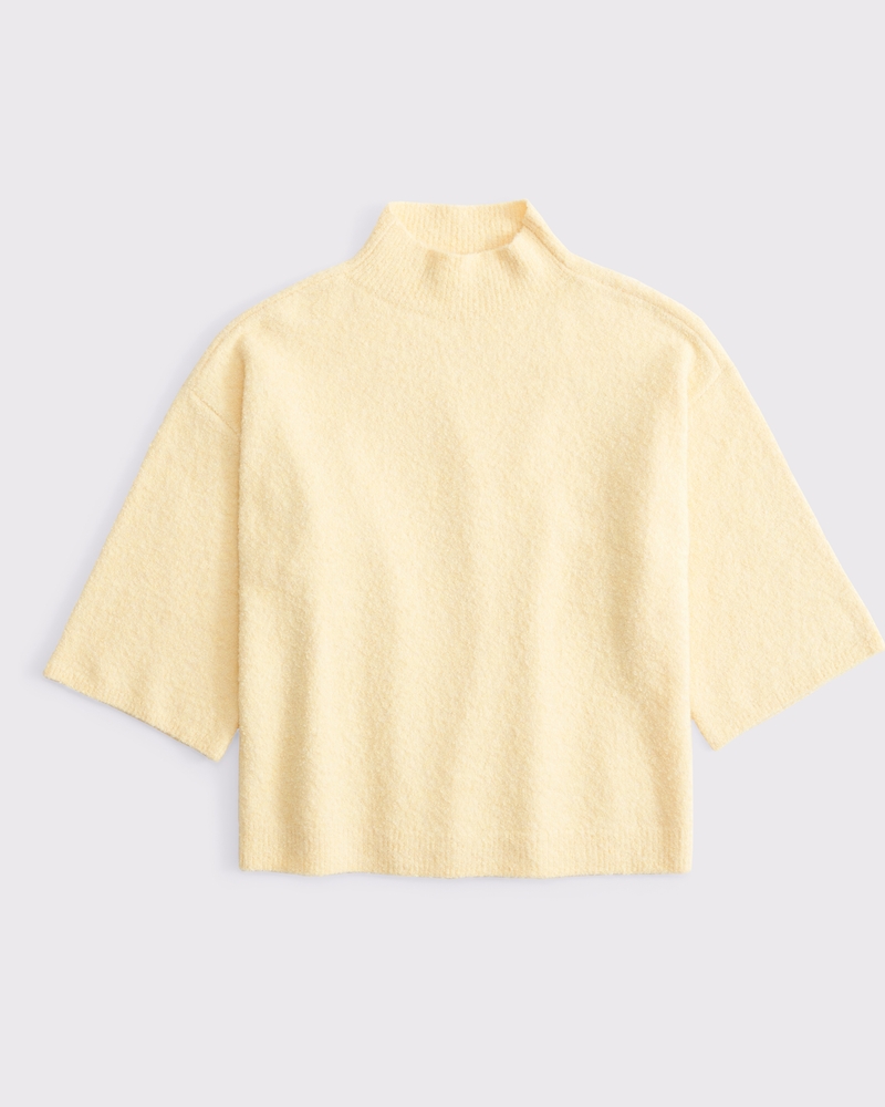 Women's Boucle Mockneck Sweater Tee | Women's Tops