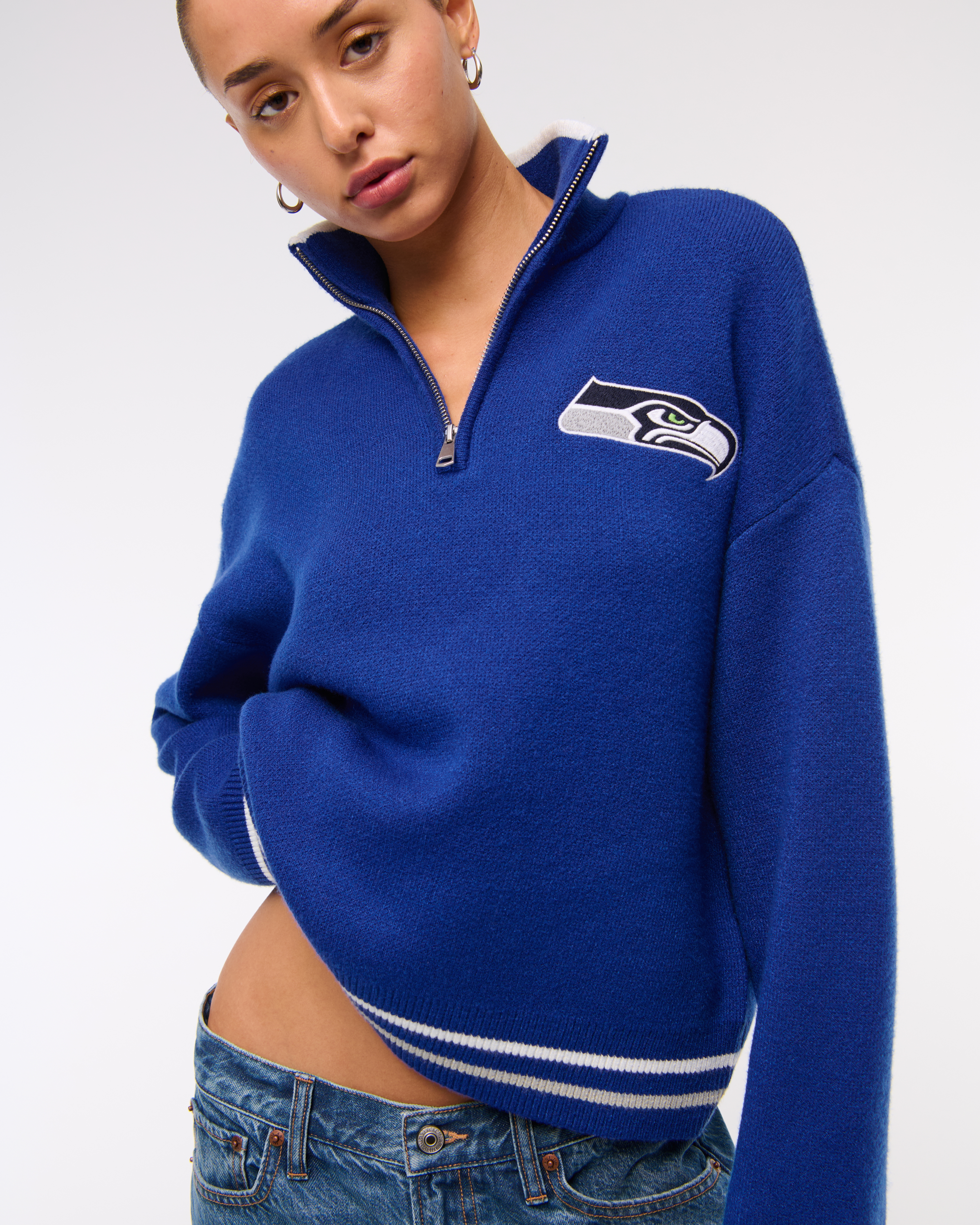 トップス LGB OCEAN/HSC/MID size0 Women's Seattle Seahawks LuxeLoft Half-Zip | Women's Tops