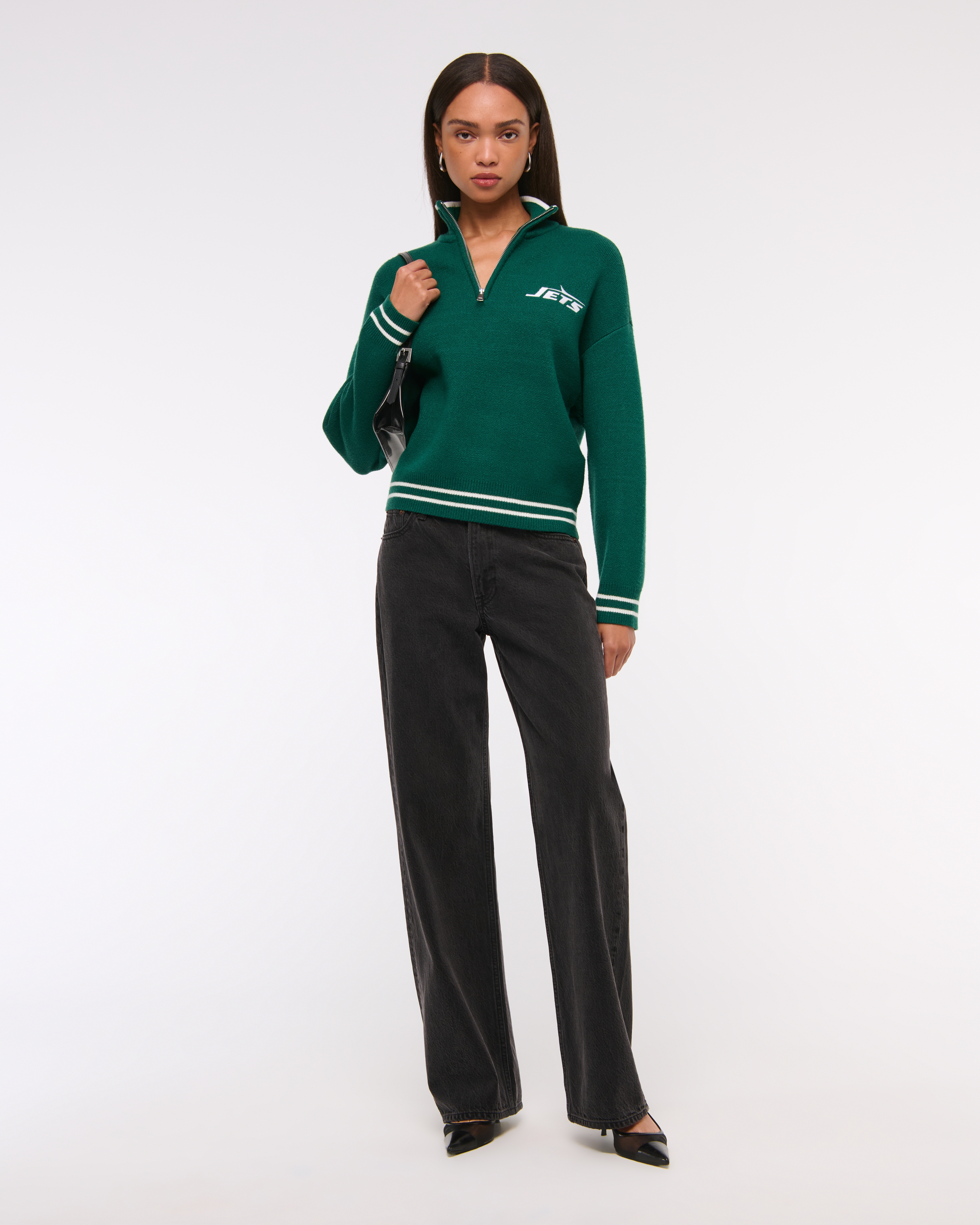 Женские топы Abercrombie & Fitch Cincinnati Bengals LuxeLoft Half-Zip — фото 3