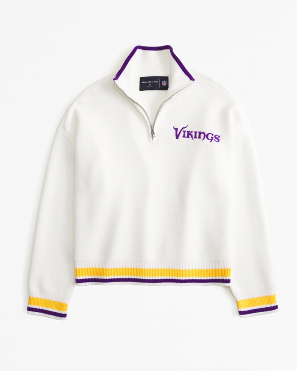 Minnesota Vikings LuxeLoft Half-Zip, White - Vikings view 1