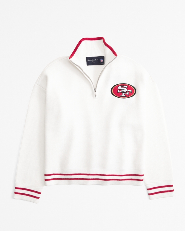 San Francisco 49ers LuxeLoft Half-Zip, White - 49ers view 1
