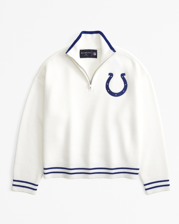 Indianapolis Colts LuxeLoft Half-Zip, Cream - Colts view 1