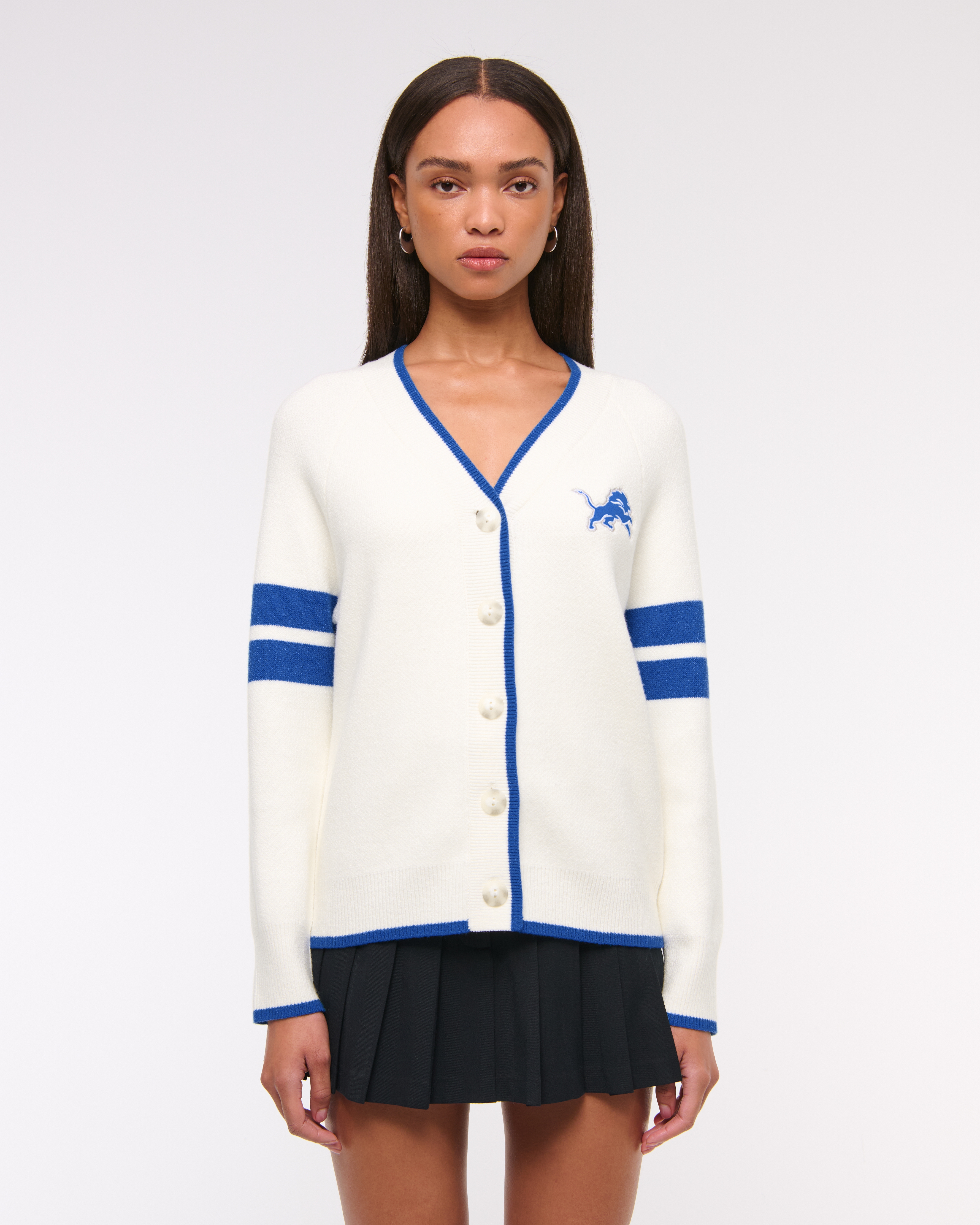 Abercrombie & Fitch Detroit Lions Luxeloft Cardigan In White