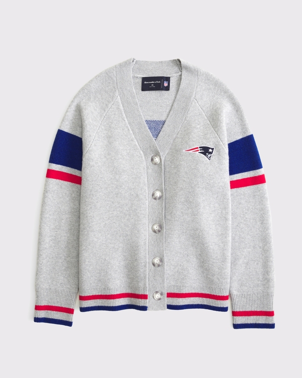 New England Patriots LuxeLoft Cardigan, Gray - Patriots view 1