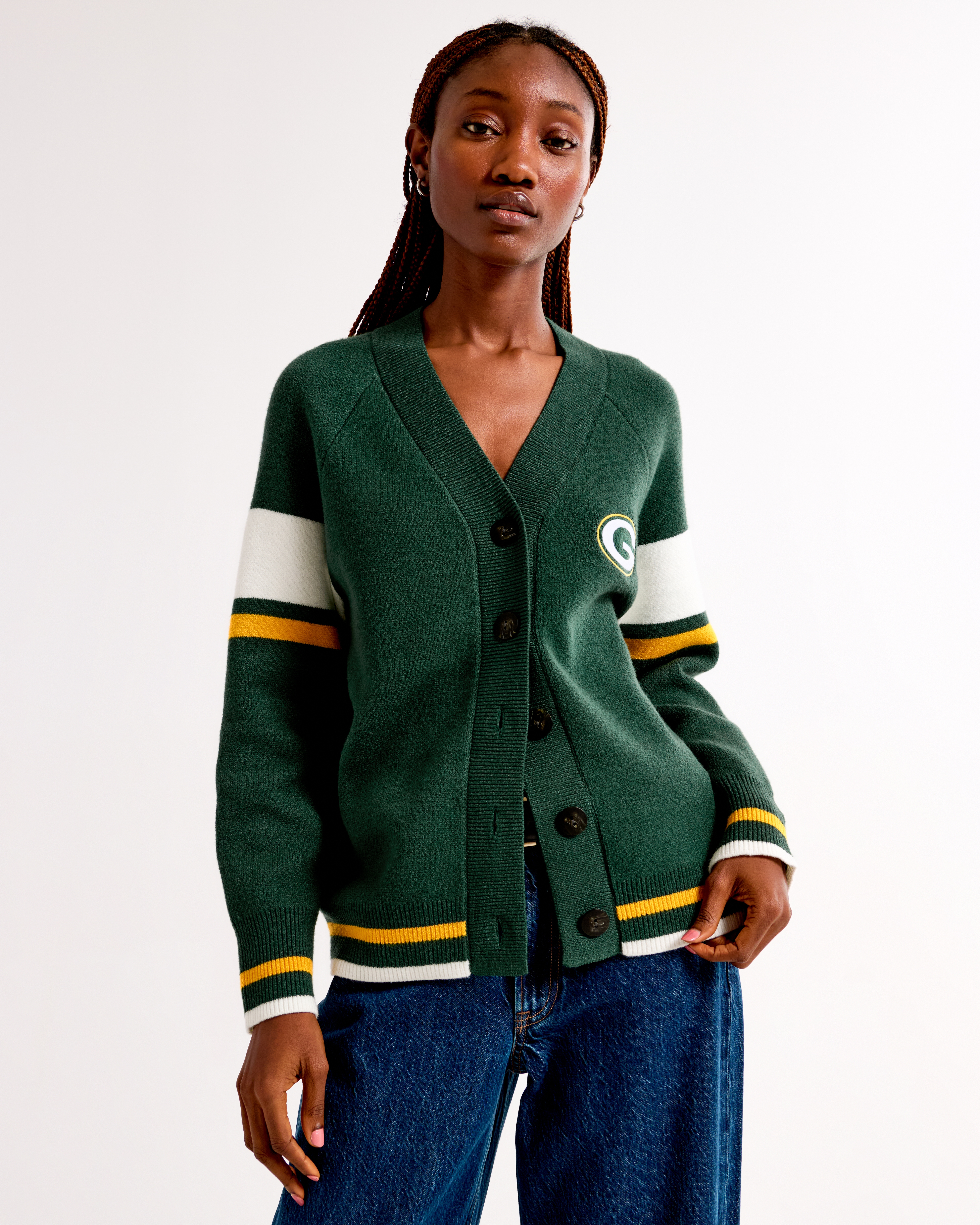 Abercrombie & Fitch Green Bay Packers Luxeloft Cardigan