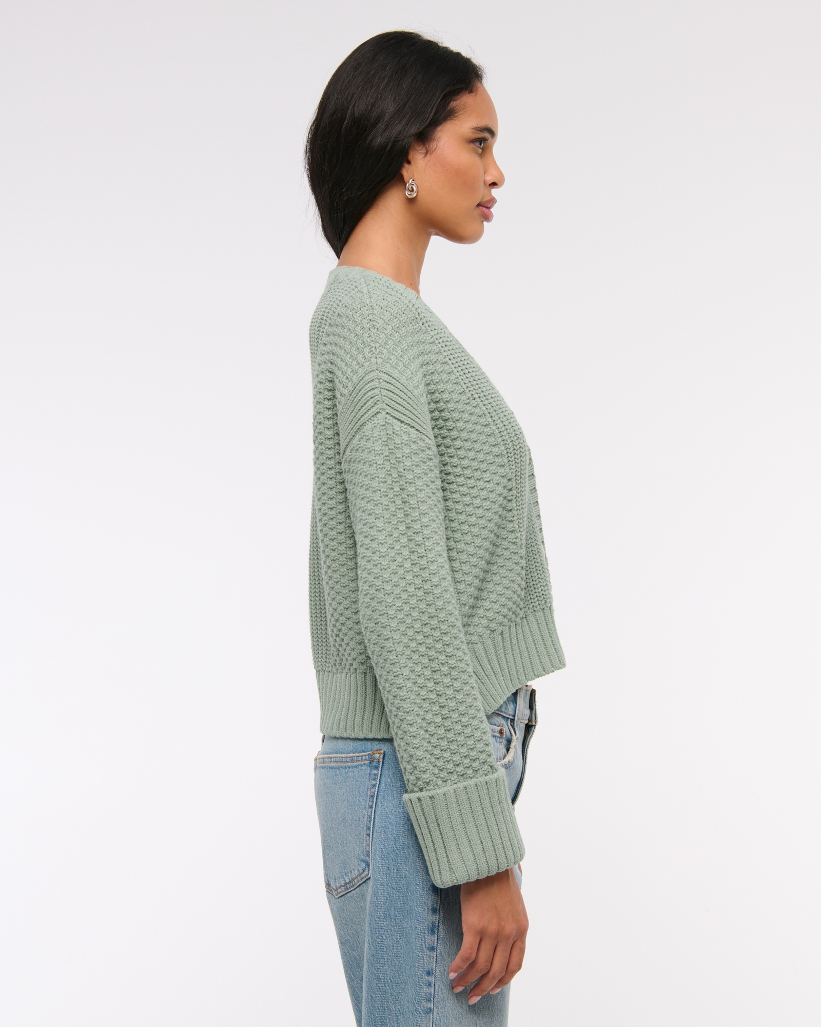 Cotton-Blend Seed Stitch Cardigan