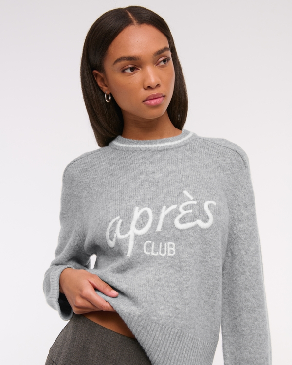 The A&F Madeline Crew Sweater, Gray view 1
