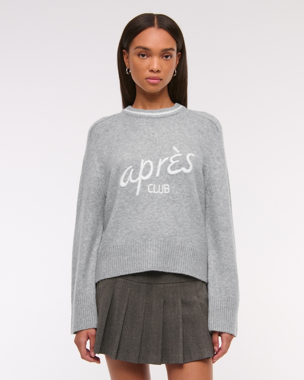 The A&F Madeline Crew Sweater, Gray view 2