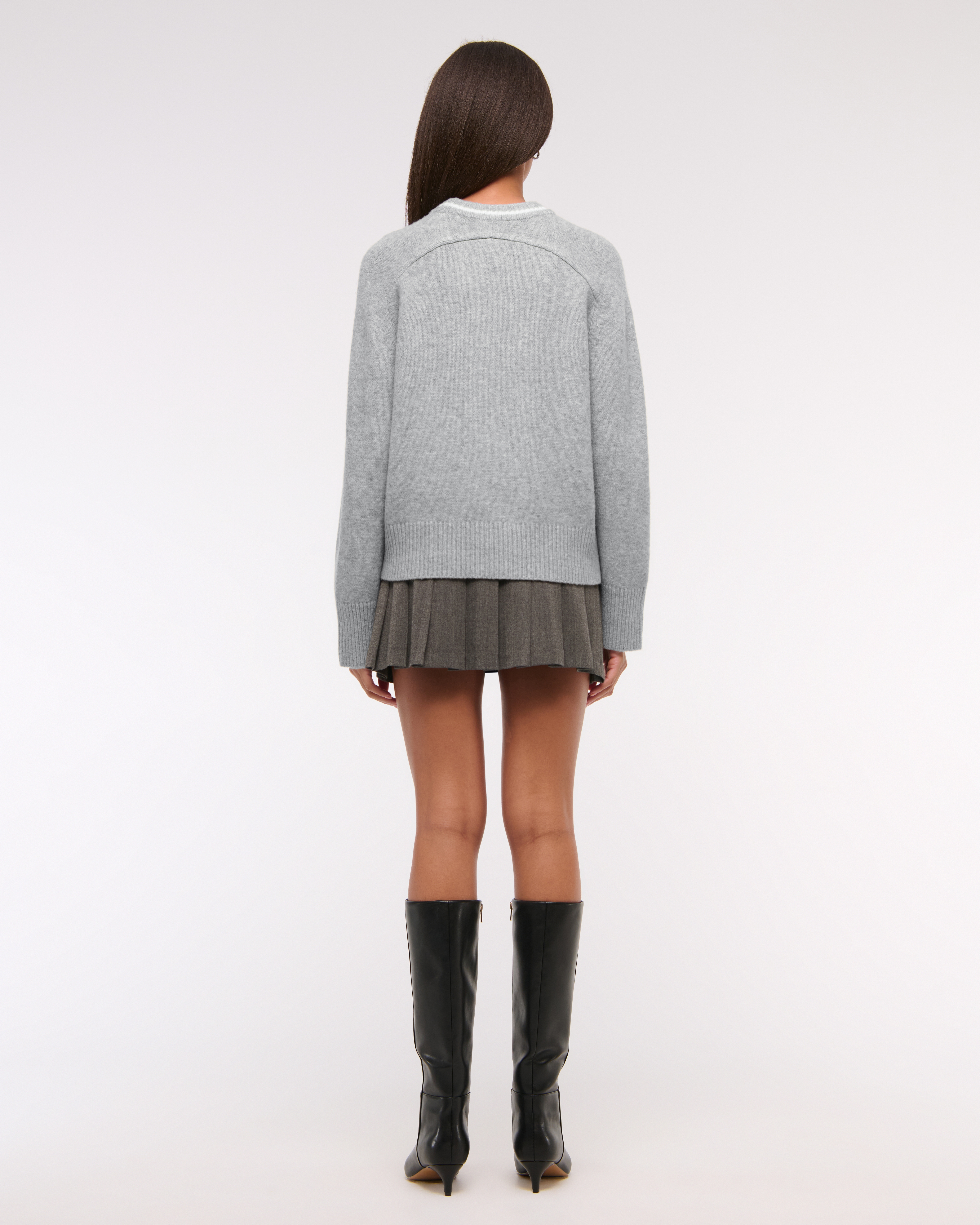 Abercrombie & Fitch The A&f Madeline Crew Sweater In Gray