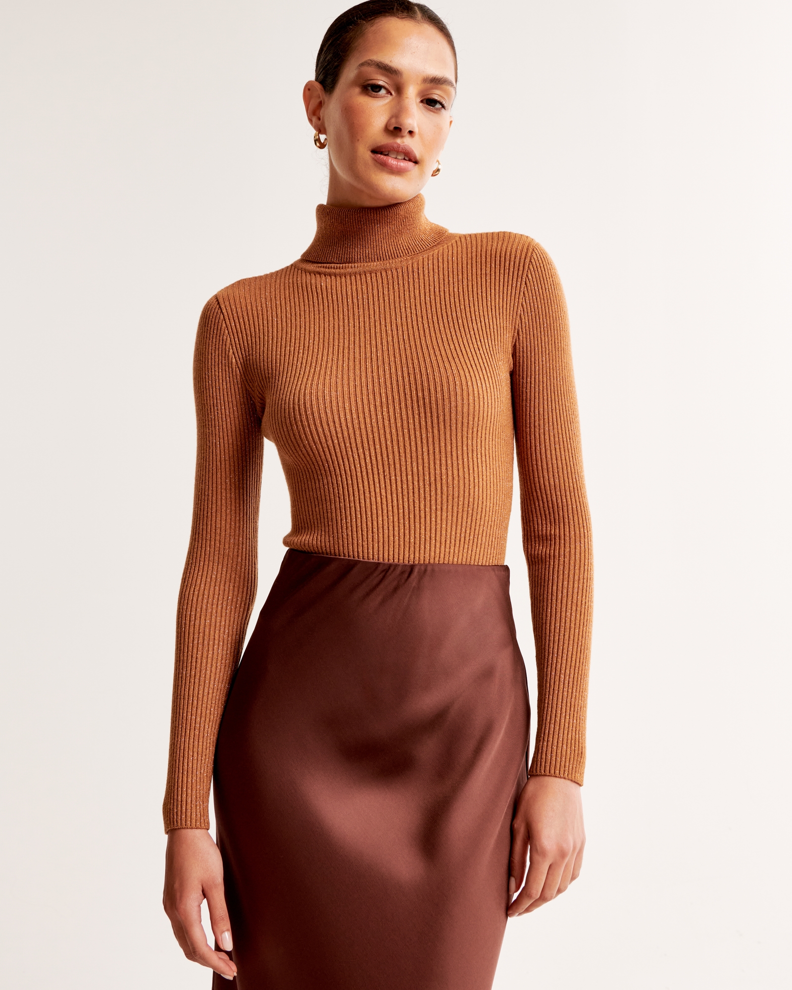 Long-Sleeve Turtleneck Ribbed Bodysuit