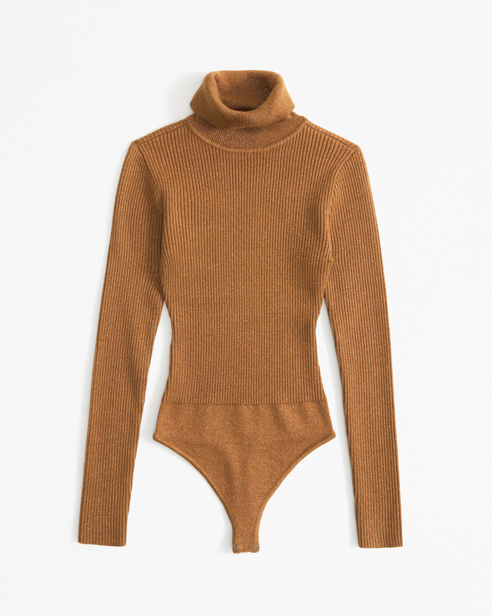 Long-Sleeve Turtleneck Ribbed Bodysuit