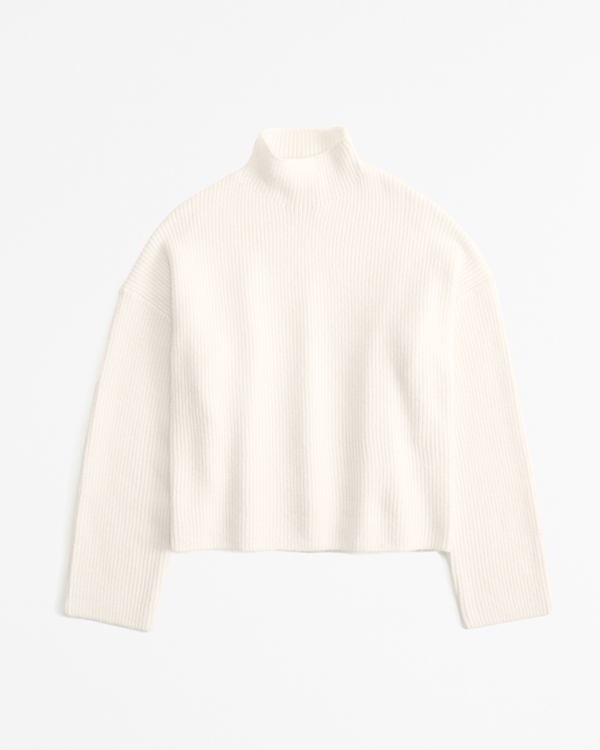 Easy Mockneck Sweater, Cream