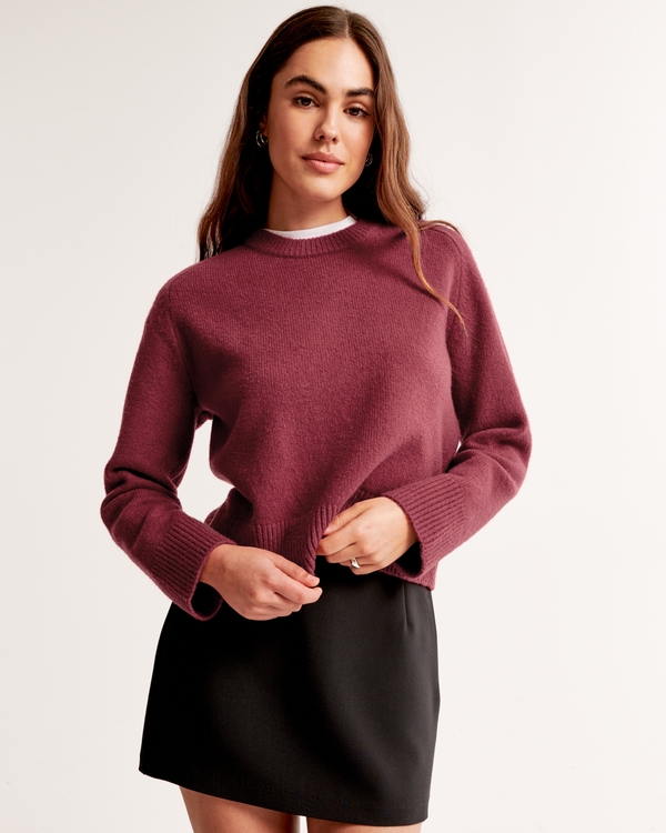 The A&F Madeline Crew Sweater, Dark Red
