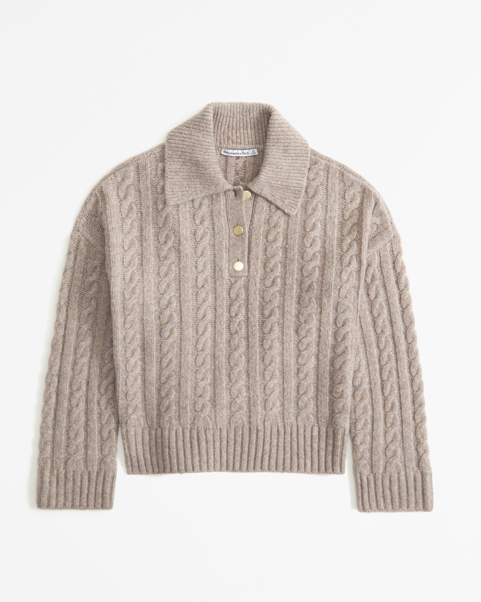 Cable Notch-Neck Sweater