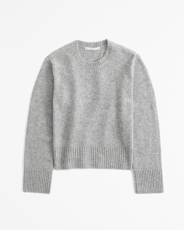 Skimming Crew Sweater, Gray Shimmer
