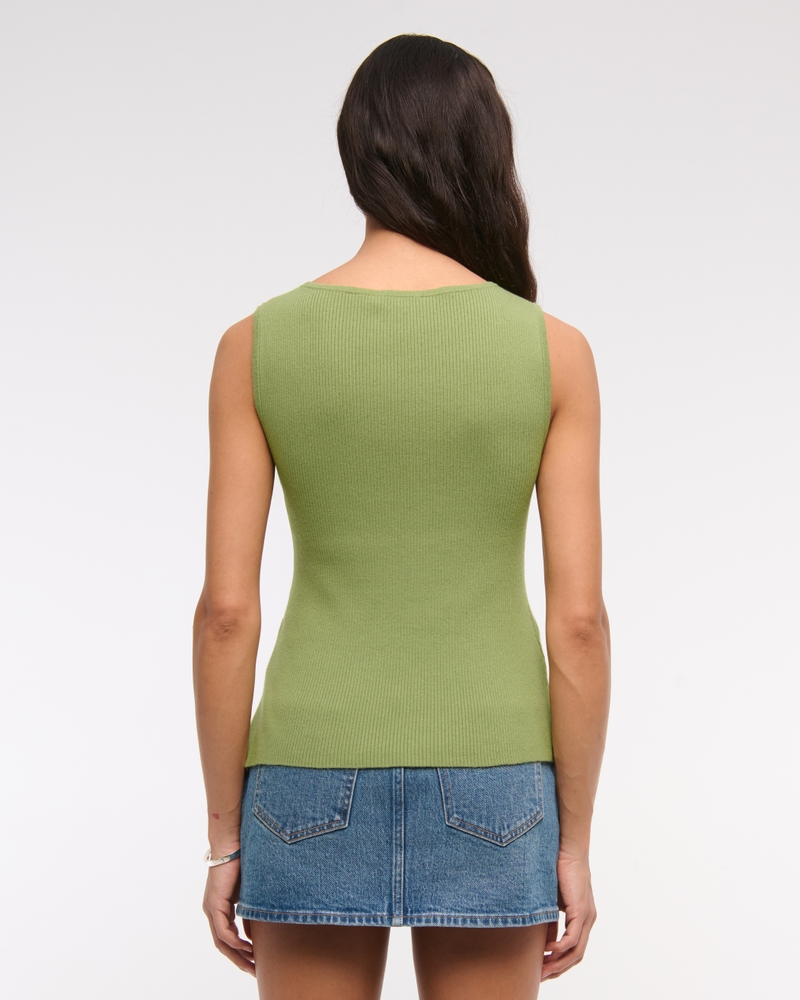 Asymmetrical Button Sweater Tank