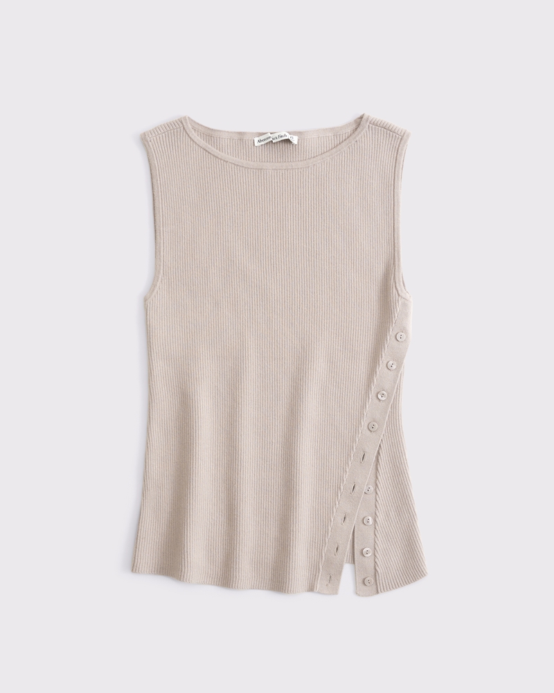 Women's Asymmetrical Button Sweater Tank | Women's Clearance