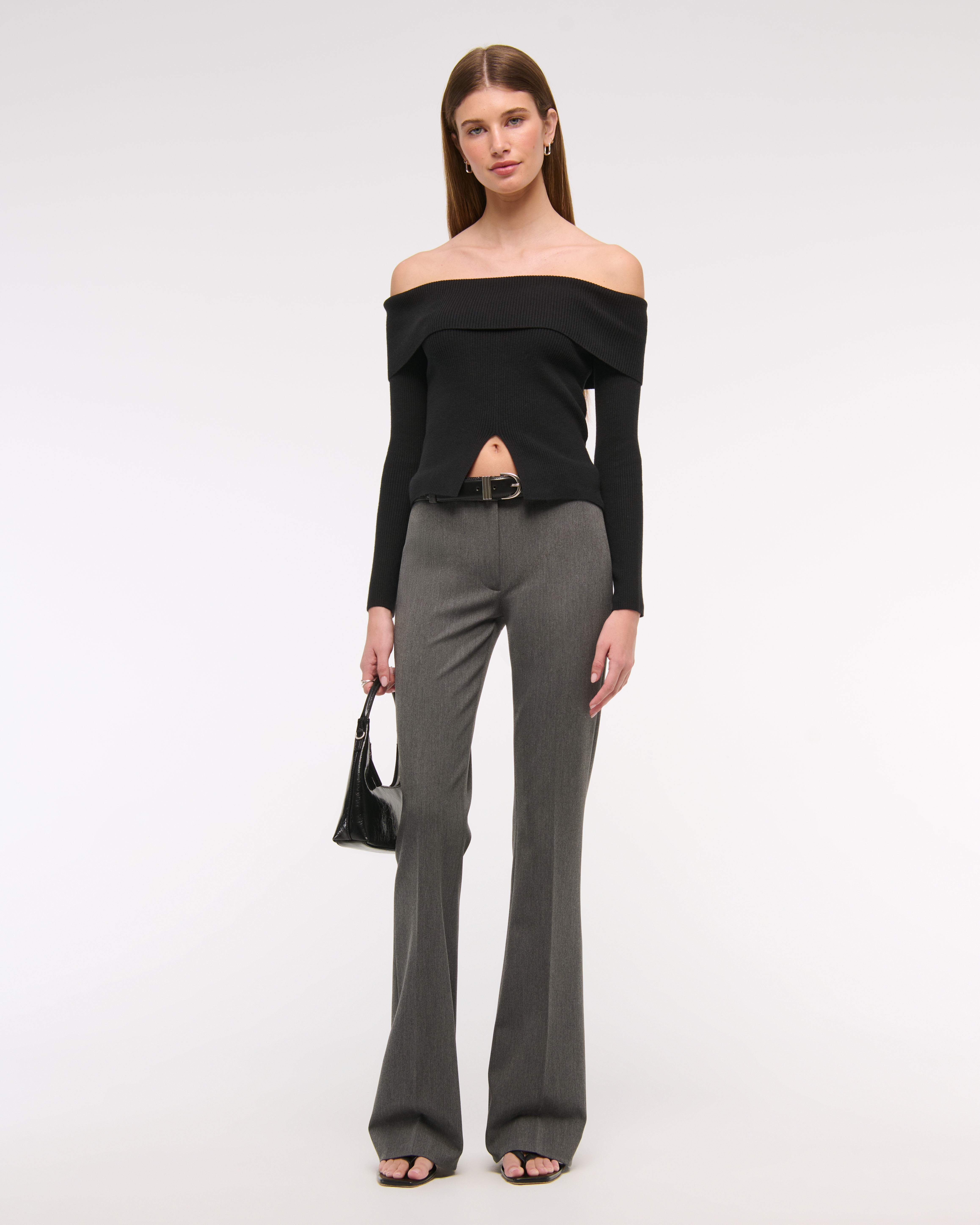 Женские свитеры Abercrombie & Fitch Ribbed Off-The-Shoulder Cutaway Sweater — фото 3