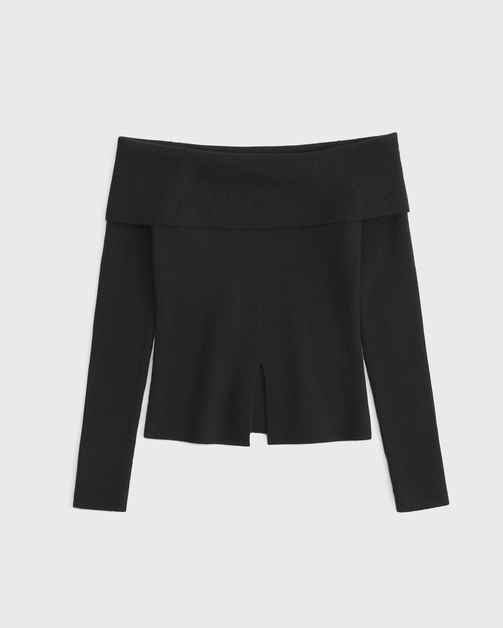 Ribbed Off-The-Shoulder Cutaway Sweater