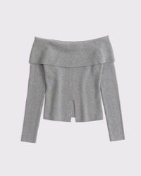 Ribbed Off-The-Shoulder Cutaway Sweater