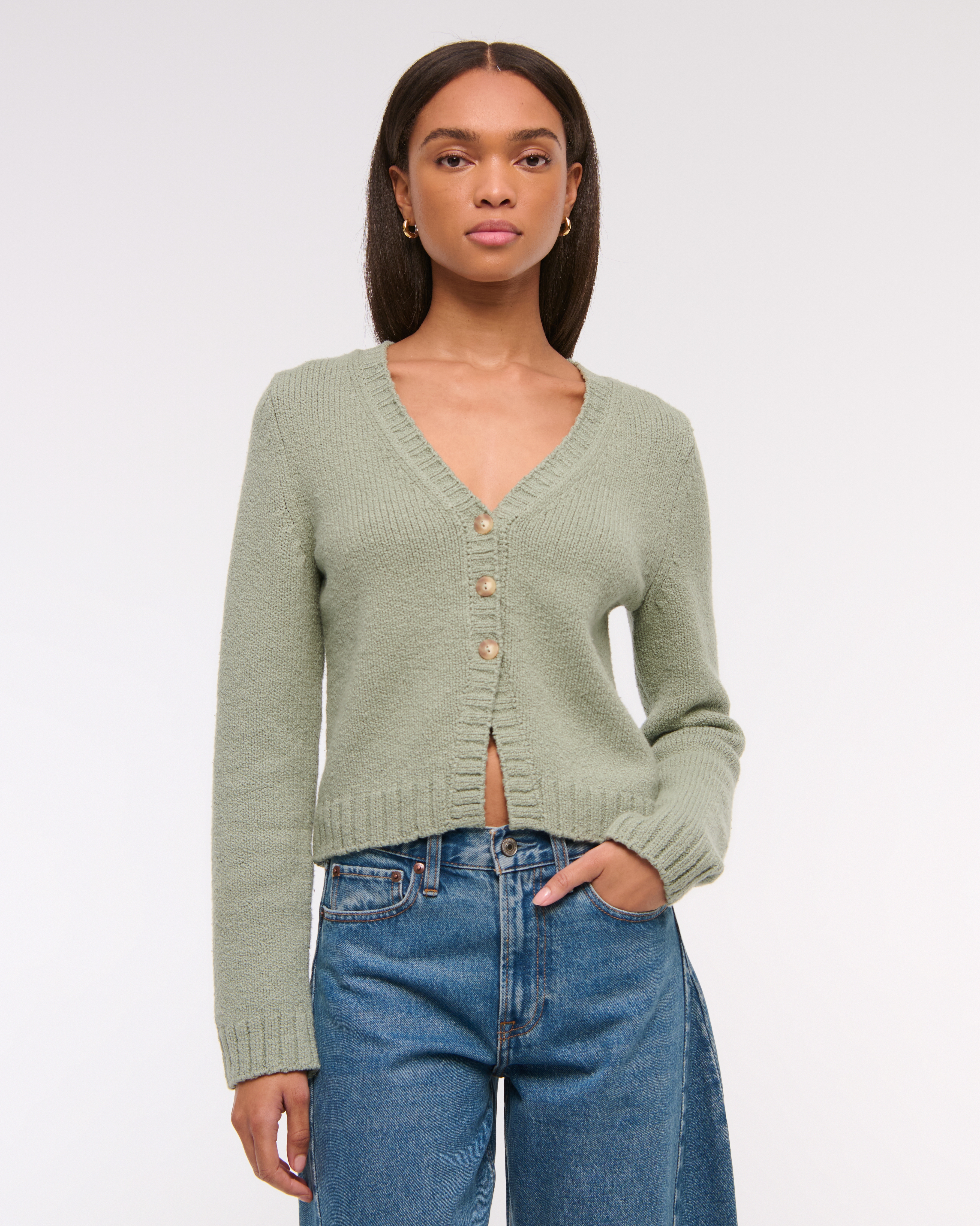 Women's Textural Y-Neck Cardigan | Women's Tops Women's Textural Y-Neck Cardigan | Women's Tops