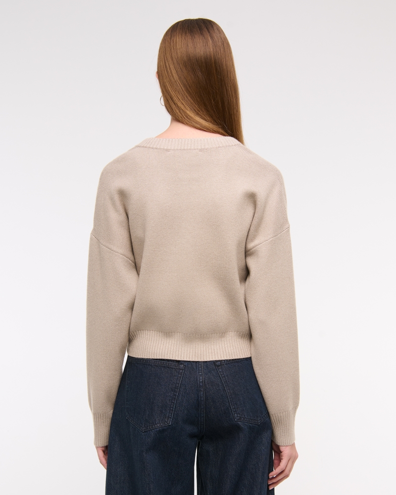 LuxeLoft Zip-Up Crew Cardigan