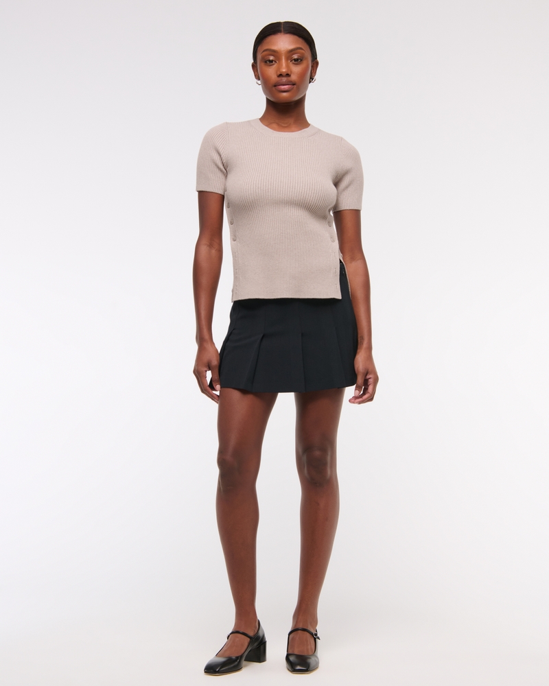 LuxeLoft Side-Button Sweater Tee