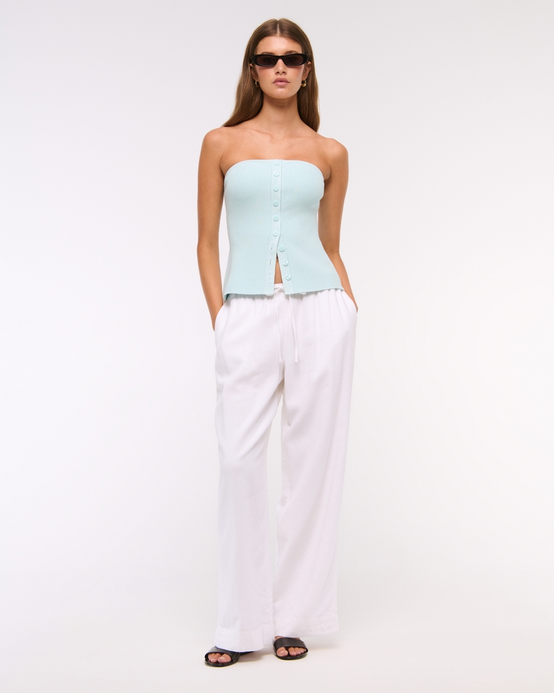 Ottoman Button-Front Tube Top