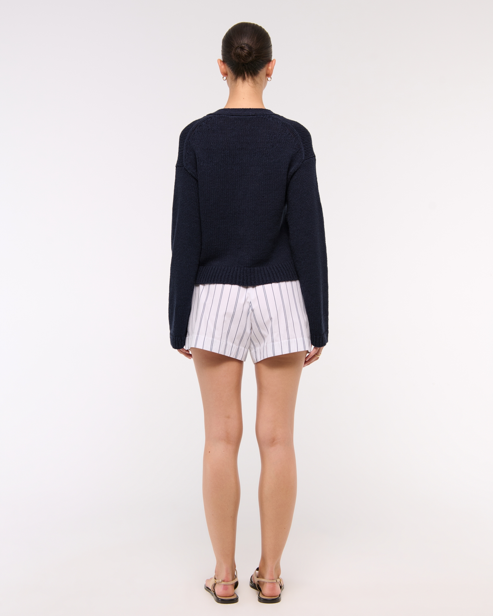 Textural 1-Button Cardigan