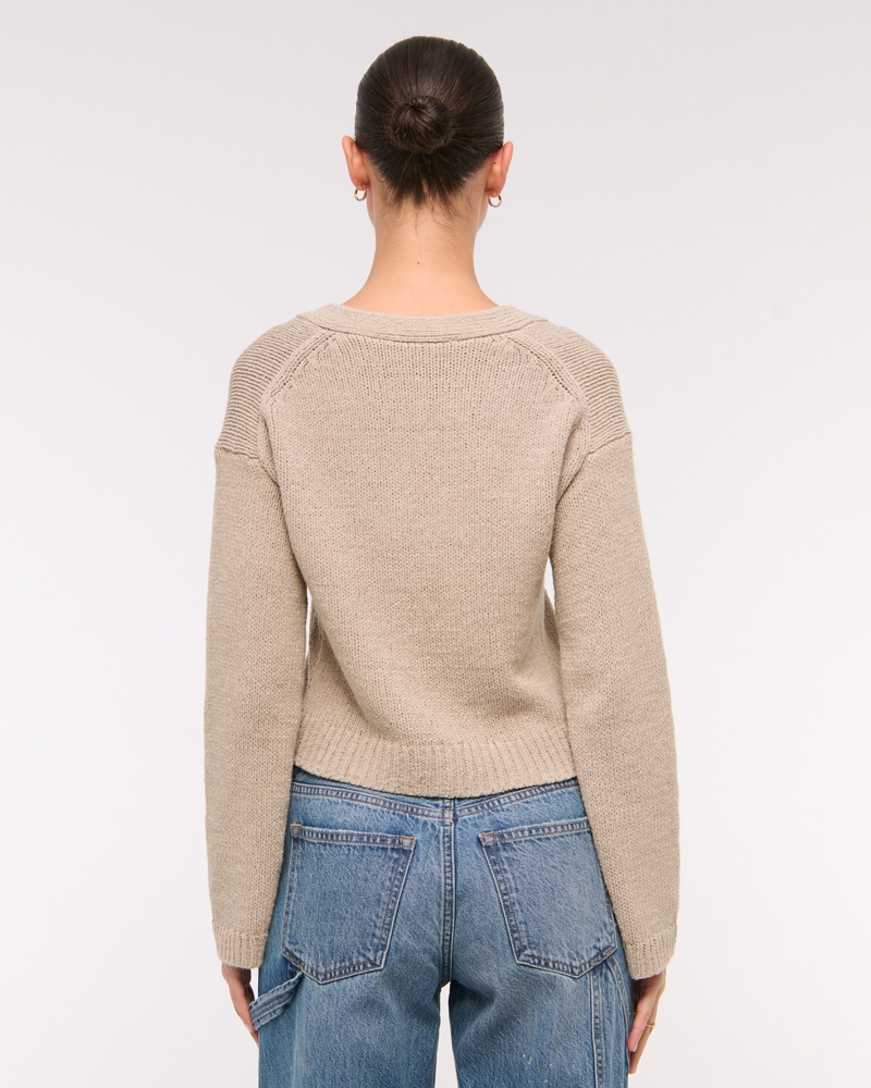 Textural 1-Button Cardigan