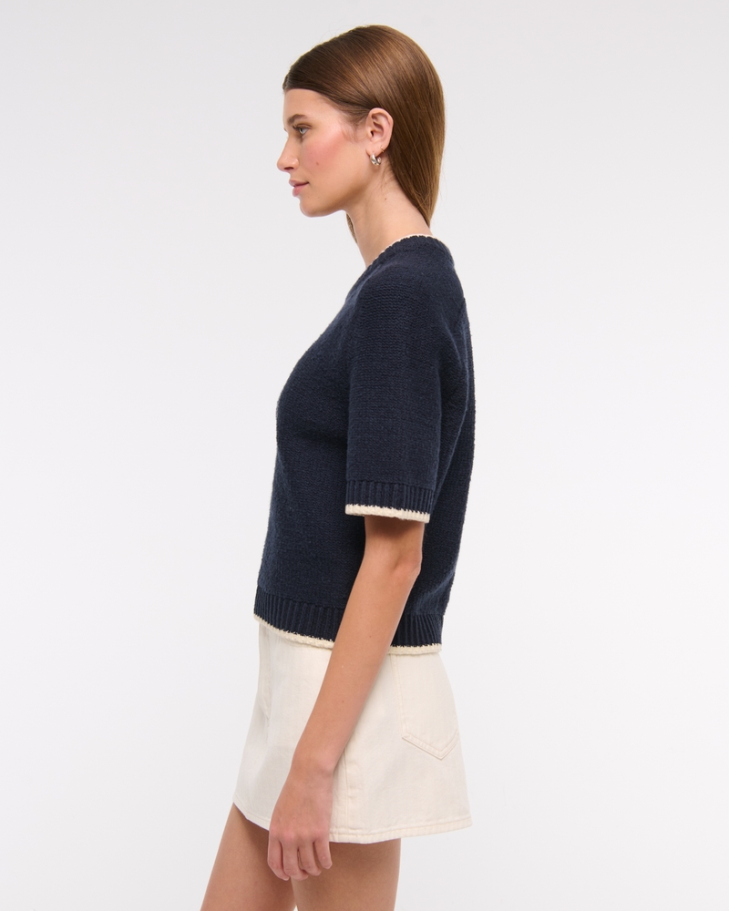The A&F Madeline Textural Crew Sweater Tee