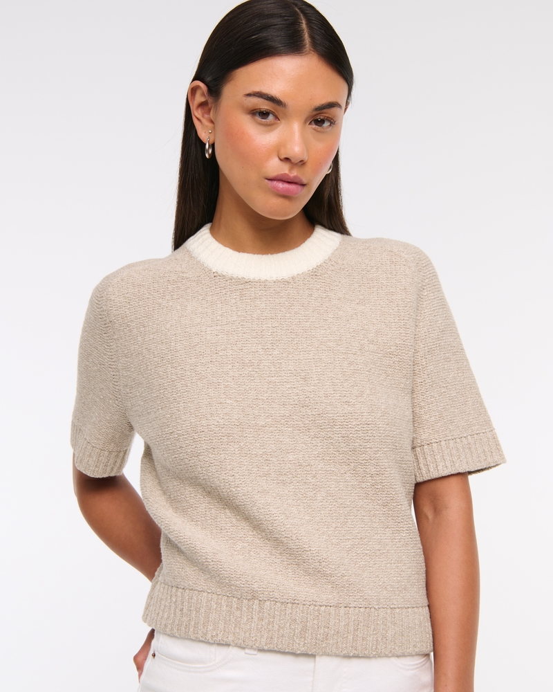 The A&F Madeline Textural Crew Sweater Tee