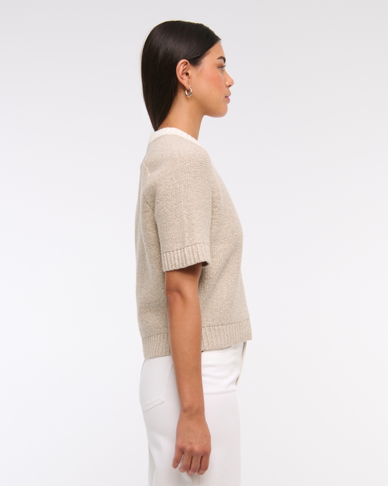 The A&F Madeline Textural Crew Sweater Tee