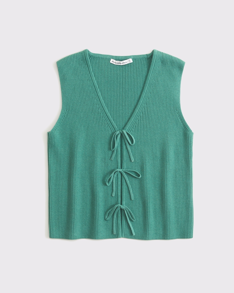 V-neck Tie-Up Sweater