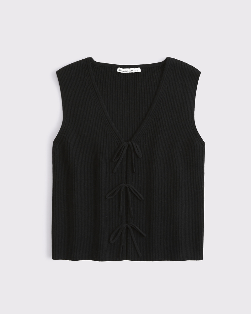 V-neck Tie-Up Sweater