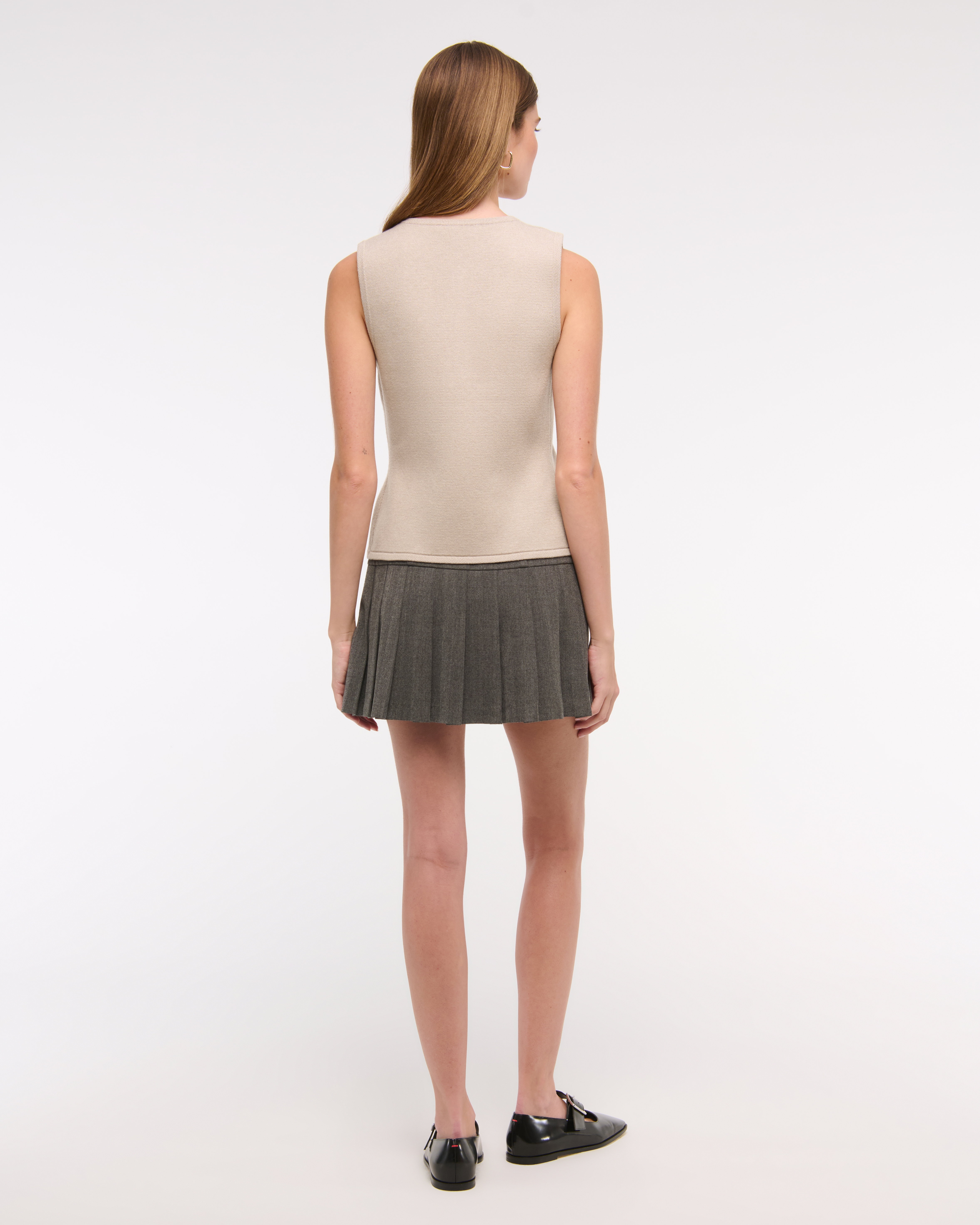 Abercrombie & Fitch The A&f Mara High-v Luxeloft Sweater Vest In Sand