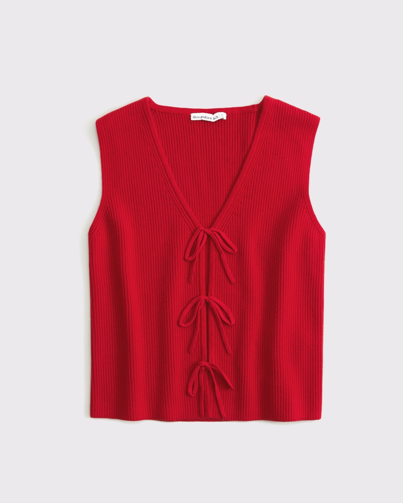 V-neck Tie-Up Sweater