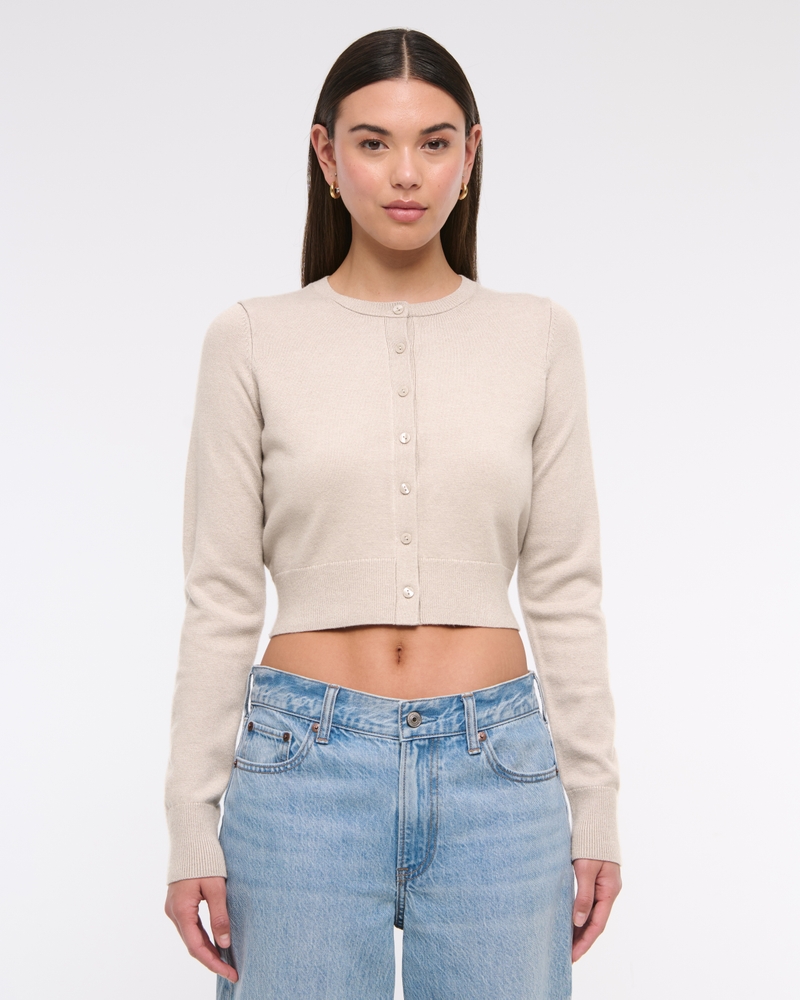 LuxeLoft Shrunken Crew Cardigan