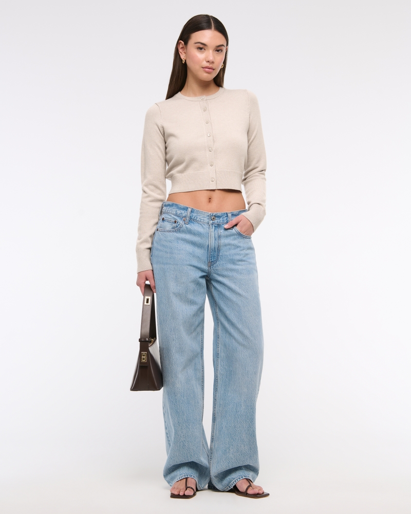 LuxeLoft Shrunken Crew Cardigan