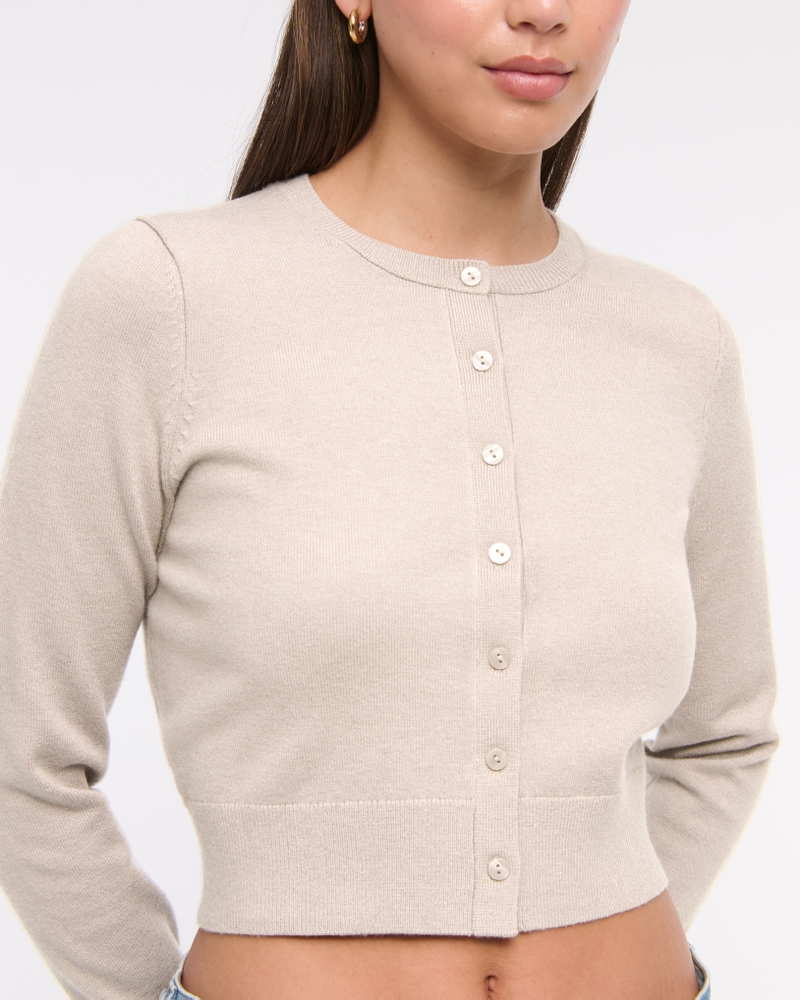 LuxeLoft Shrunken Crew Cardigan