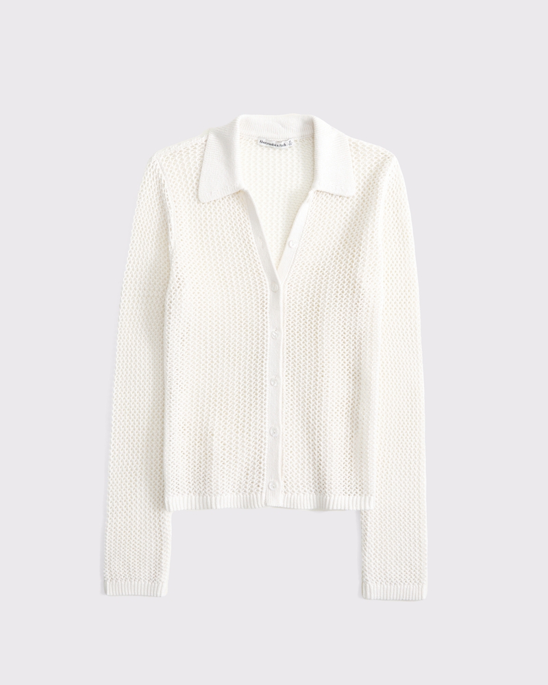 Women's Crochet-Style Collared Button-Through Top | Women's