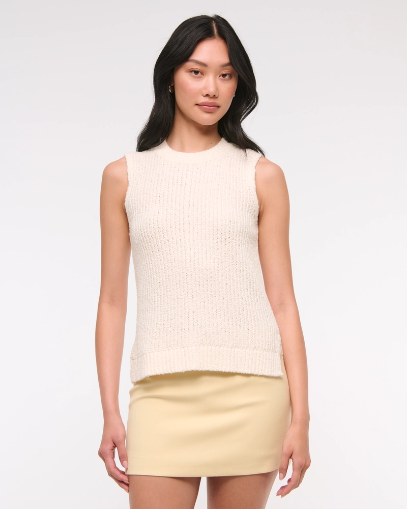 Asymmetrical Scarf Sweater Tank